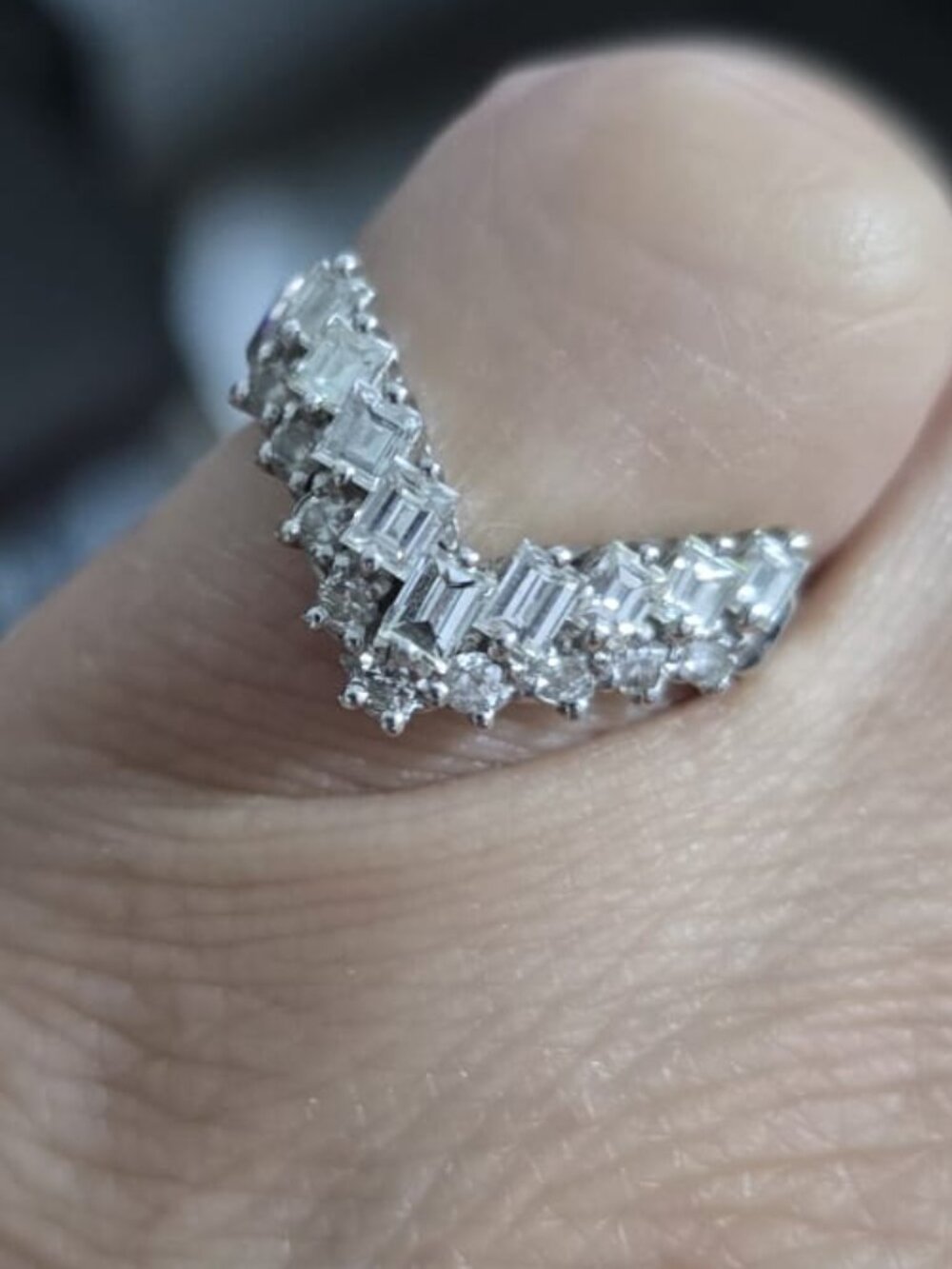 Vintage Diamond Chevron Ring